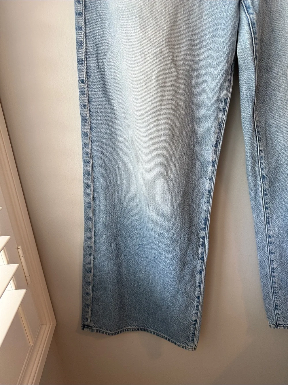 Madewell Super Wide Leg Drawstring Light Blue Women's Jeans